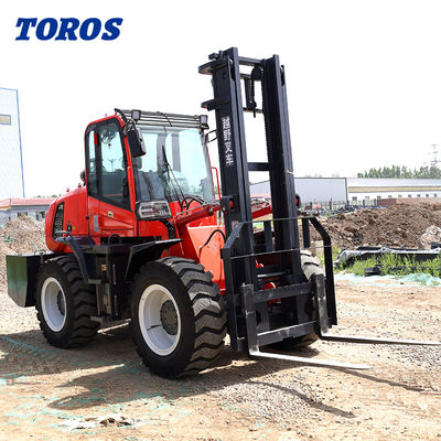 کیفیت  Enclosed Cab Rough Terrain Forklift Outdoor 5000 Lb All Terrain Forklift کارخانه